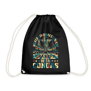 Joueur de conga - Ne sous-estimez jamais grand-père avec Co - Sac de sport léger - noir - Devant
