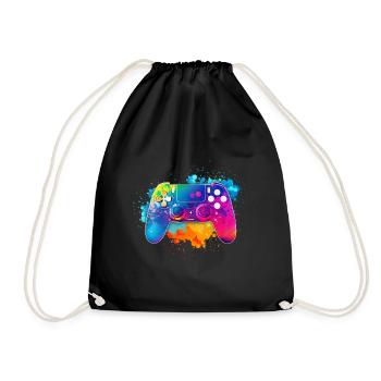 Contrôleur de jeu haut de gamme coloré Splash Art - Sac de sport léger - noir - Devant