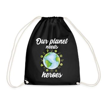 Notre planète a besoin de héros - Sac de sport léger - noir - Devant