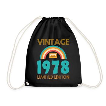 Vintage Shirt 1978 - Turnbeutel - Schwarz - Vorne