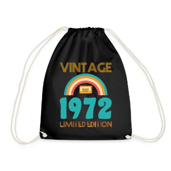 Jahrgang 1972 T-Shirt - Turnbeutel - Schwarz - Vorne