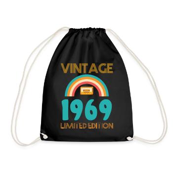 Born 1969 T-Shirt - Drawstring Bag - black - Front