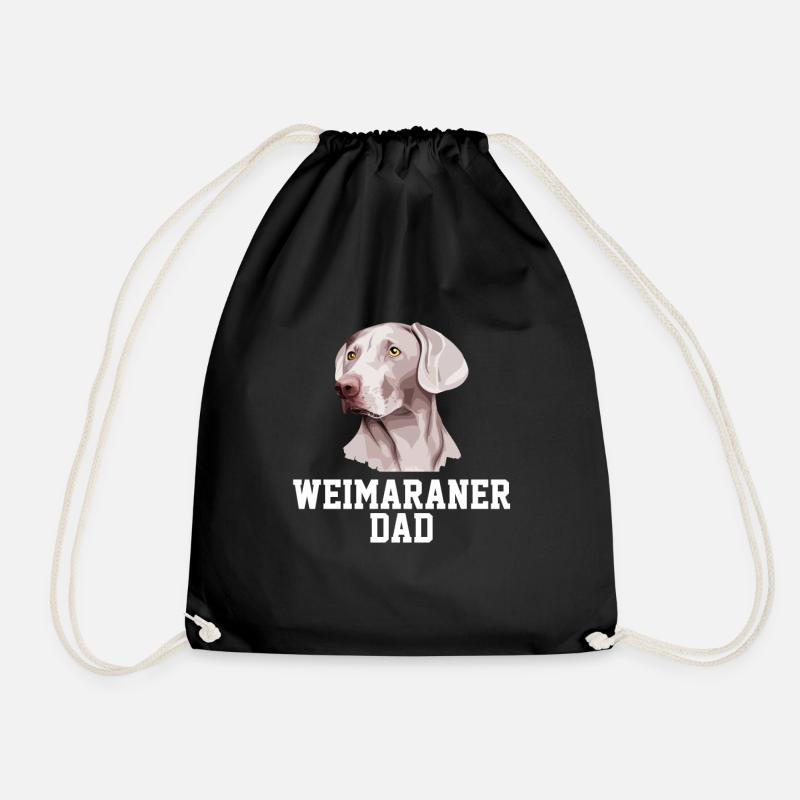 Weimaraner Weimaraner Dog - Drawstring Bag - black
