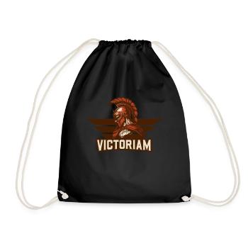 Spartan Warrior Victoriam Latin Victory Sport Logo - Drawstring Bag - black - Front