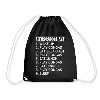 My Perfect Day Conga Drums Conga Player - Drawstring Bag - black - Front