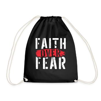 La foi au-dessus de la peur La foi religieuse chrétienne - Sac de sport léger - noir - Devant