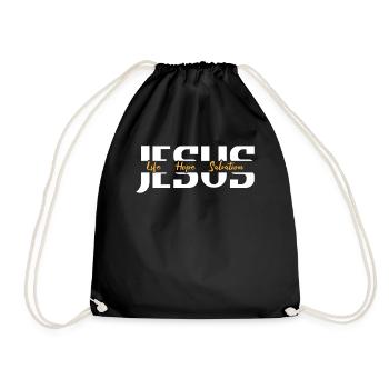 Jesus Life Hope Salvation Christian - Drawstring Bag - black - Front