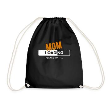 Mom Loading Loading Bar Gaming Gambler Mother - Drawstring Bag - black - Front