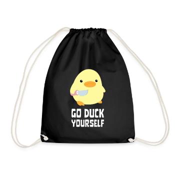 Go Duck Yourself - Canard au couteau Ente mit Messer - Sac de sport léger - noir - Devant