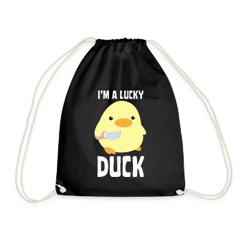 I’m A Lucky Duck - Canard au couteau Ente mit Messer - Sac de sport léger - noir - Devant
