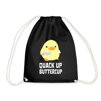Quack Up Buttercup Duck with knife Ente mit Messer - Turnbeutel - Schwarz - Vorne