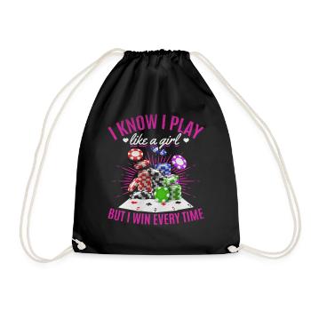 Joueur de poker Je sais que je joue comme une fille mais je gagne E - Sac de sport léger - noir - Devant