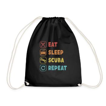 Eat Sleep Scuba Repeat Goggles Diving Mask - Drawstring Bag - black - Front