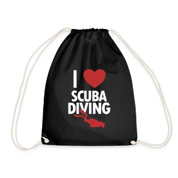 I love Scuba Diving Goggles Diving Mask - Drawstring Bag - black - Front