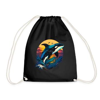 Orca Ozean Wal für einen Orca-Liebhaber und - Turnbeutel - Schwarz - Vorne