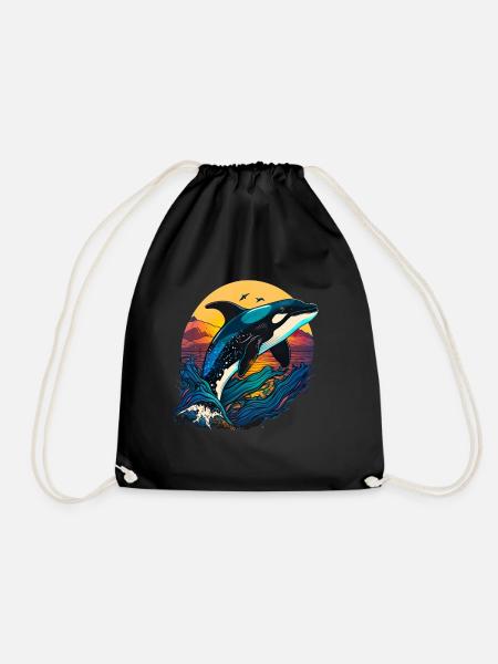 Orca Ozean Wal für einen Orca-Liebhaber und - Turnbeutel - Schwarz