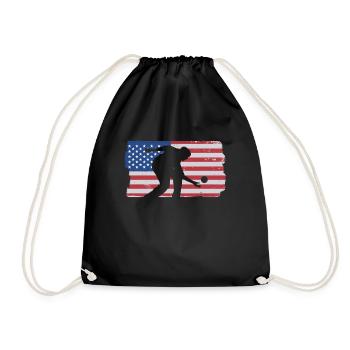 Bocce Ball Spieler USA Flagge - Bocce Ball - Turnbeutel - Schwarz - Vorne