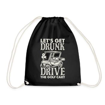 Golf Drinking Sports Golf - Drawstring Bag - black - Front
