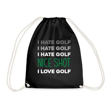 Cadeau de citation de sportif de golf - Sac de sport léger - noir - Devant