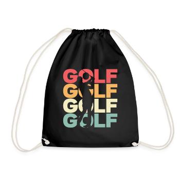 Golf Golf Golf Golf - Drawstring Bag - black - Front