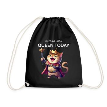 Cat Dad Cartoon Katze lacht - Turnbeutel - Schwarz - Vorne