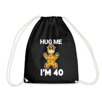 40 ans - 40 ans - câlin - Sac de sport léger - noir - Devant