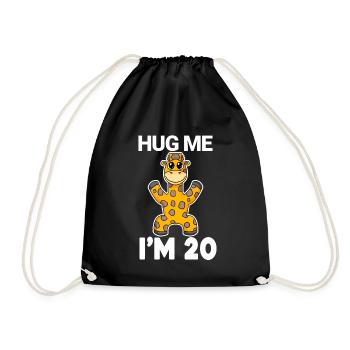 20 ans - 20 ans - câlin - Sac de sport léger - noir - Devant