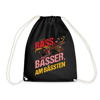 Bassisten, Bassgitarristen Gitarristen Bass - Turnbeutel - Schwarz - Vorne