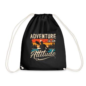 L’aventure en kayak est une attitude rétro canoë - Sac de sport léger - noir - Devant
