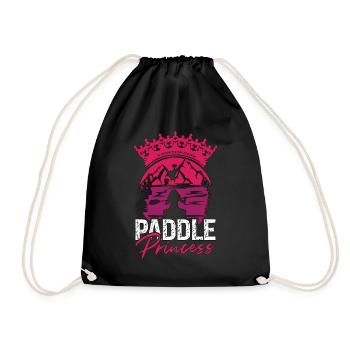 Kayaking Paddle Princess Paddle Boat Kayak Lover - Drawstring Bag - black - Front