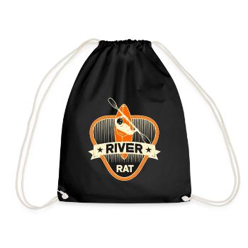 Rafting River Rat White Water Rafting Water Sports - Drawstring Bag - black - Front