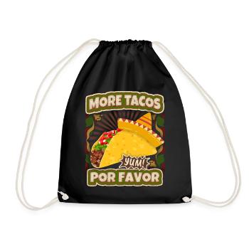 Tacos Sombrero Hat drôle de dicton dans le style vintage - Sac de sport léger - noir - Devant