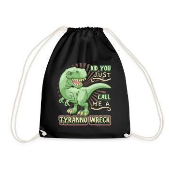 Funny saying T-Rex dinosaur, dinosaur, comic - Drawstring Bag - black - Front