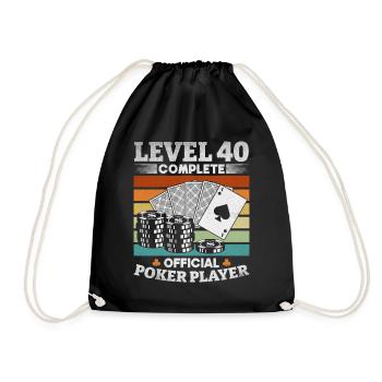 Joueur de poker niveau 40 Jeu de poker officiel complet - Sac de sport léger - noir - Devant