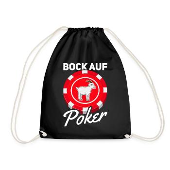 Poker Player Bock Auf Poker - Lustiges Poker - Turnbeutel - Schwarz - Vorne