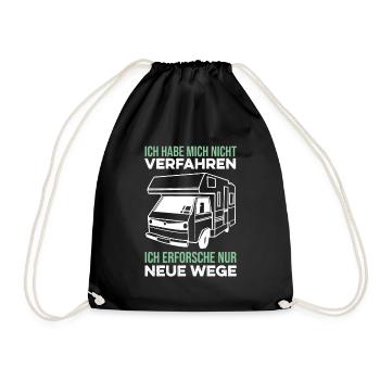 Nicht verfahren lustiger Camper Spruch Wohnmobil - Turnbeutel - Schwarz - Vorne