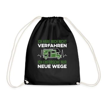 Wohnmobil Spruch Camper Camping Verfahren lustig - Turnbeutel - Schwarz - Vorne