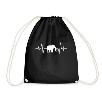 Elefant Herzschlag - Turnbeutel - Schwarz - Vorne