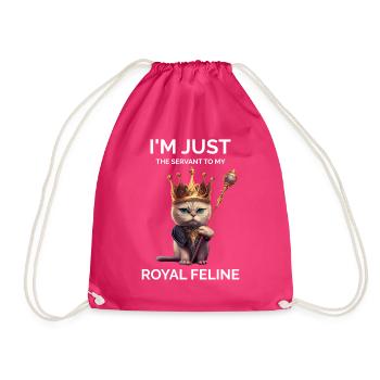 Sarcastic Cat Saying - Drawstring Bag - fuchsia - Front