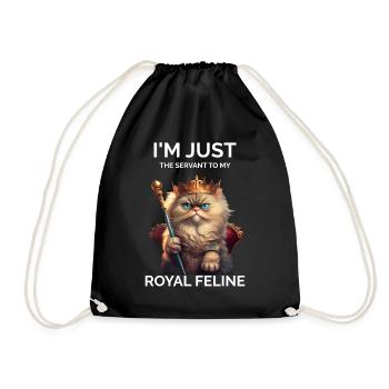 I'm Just The Servant Queen Cat Lover - Drawstring Bag - black - Front