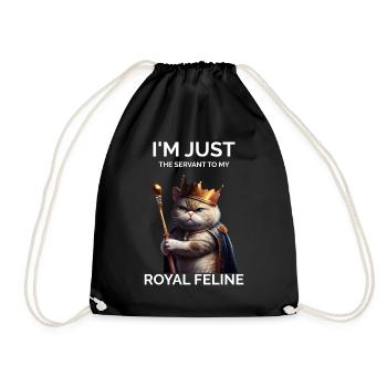 I'm Just The Servant Royal Cat - Drawstring Bag - black - Front