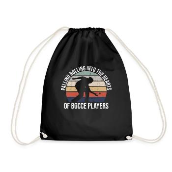 Pallino rolls into the hearts of bocce players - Drawstring Bag - black - Front