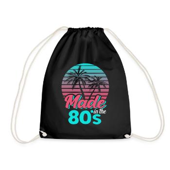 Made In The 80s Retro Karneval 80er Mottoparty - Turnbeutel - Schwarz - Vorne