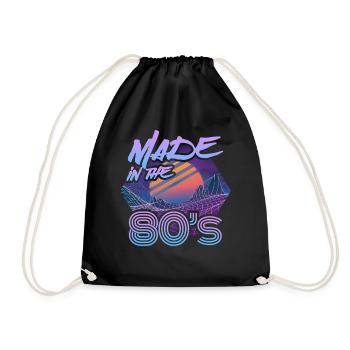 Made In The 80s Retro Karneval 80er Mottoparty - Turnbeutel - Schwarz - Vorne