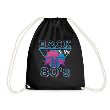 Back To The 80s Retro Karneval 80er Mottoparty - Turnbeutel - Schwarz - Vorne