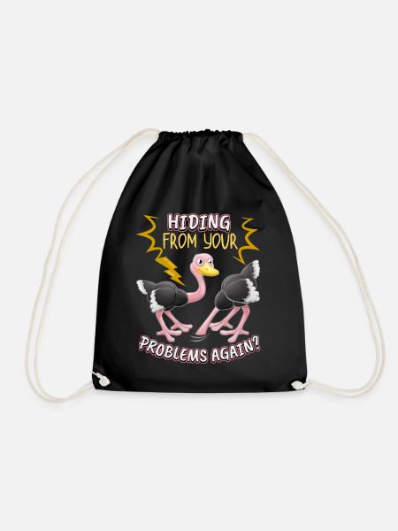 Funny Bouquet Bird-Strauss Comic Problem Solution - Sac de sport léger - noir