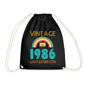 Retro Classic 1986 - Drawstring Bag - black - Front