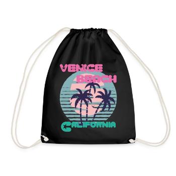 Surfbrett California Venice Beach Surfing Ocean Va - Turnbeutel - Schwarz - Vorne