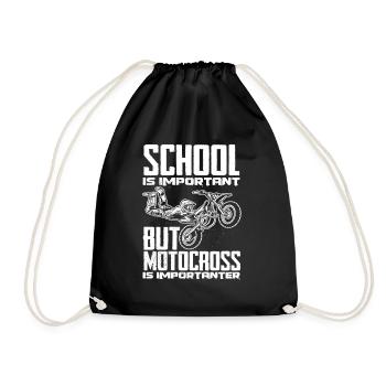 Motocross School Motocross Rider - Drawstring Bag - black - Front