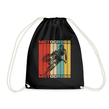 Motocross - Drawstring Bag - black - Front